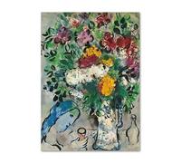 LHHJF LJHFA Poster vintage di Marc Chagall con fiori acquerellati, arte murale, dipinti e stampe su tela di Marc Chagall, decorazione per la casa, soggiorno, 50x70 cm, senza cornice.