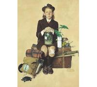 LHHJF LJHFA Poster Vintage di Norman Rockwell, Illustrazione di Una rivista, Arte murale, Dipinto su Tela e Stampe di Norman Rockwell, Immagine per la casa 40x60cmx1 Senza Cornice