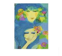LHHJF LJHFA Walasse Ting, Poster Astratto colorato, Ragazza, Arte murale, Stampe estetiche, Walasse Ting, Dipinto su Tela, Arredamento Moderno per la casa, 40x60cmx1, Senza Cornice.