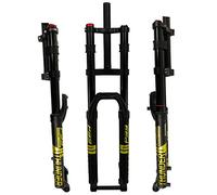 LHHL DH Forcella 27,5" 29" per Bici Forcella Ad Aria MTB 1-1/8" Steerer Dritto 160mm di Corsa Assale 15x100mm Blocco Manuale Forcella da Bicicletta(Gold,27.5in)