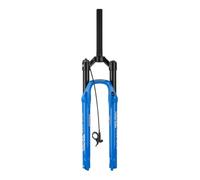 LHHL Forcella ammortizzata per mountain bike, QR 9 mm, forcella anteriore da 1 a 1/8", tubo dritto, versione a disco, livello di trazione regolabile, blocco telecomando da 100 mm (blu, 26 pollici)