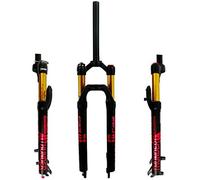 LHHL Forcella Bici 27" 29" MTB Sospensione Aerea Rebound Adjust Steerer Dritto 1-1/8" Corsa 100mm Freno Disco Blocco Manuale QR 9mm 1720g(Rot,29in)