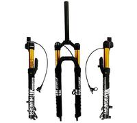 LHHL MTB Forcella Ammortizzata per Bicicletta da 27,5"/ 29 Pollici Lega di Magnesio Bicicletta Forcelle Pneumatiche Freno A Disco Nero QR 9mm Corsa 105mm 1-1/8" per Mountain Bike/XC(Silver,29inch)