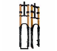 LHHL MTB Forcella Anteriore Bici 26 27,5 29 Pollici Doppio Controllo Spalle Sospensione Discesa DH Pressione dell'Aria Tubo Dritto Ultraleggero Ammortizzatore Rebound Adjust(Gold,26")