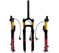 LHHL MTB Forcella Bici 27" 29" Sospensione Aerea Rebound Adjust Steerer Dritto 1-1/8" Corsa 100 Mm Freno Disco Blocco Remoto QR 9mm 1845g(Rot,27.5in)