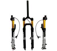 LHHL MTB Forcella Bici 27" 29" Sospensione Aerea Rebound Adjust Steerer Dritto 1-1/8" Corsa 100 Mm Freno Disco Blocco Remoto QR 9mm 1845g(Silver,29in)