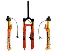 LHHL MTB Forcella Bici 27" 29" Sospensione Aerea Rebound Adjust Steerer Dritto 1-1/8" Corsa 100 Mm Freno Disco Blocco Remoto QR 9mm 1845g(Orange,27.5in)