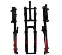 LHHL MTB Forcella Bici 27.5" 29" Bicicletta Ammortizzatore Ad Aria DH Sospensione in Discesa Blocco Manuale Rebound Adjust Steerer Dritto 1-1/8" 2350g(Rot,27.5in)