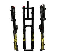 LHHL MTB Sospensione da Discesa 27,5" 29 Pollici Forcella da Bicicletta Ammortizzatore Ad Aria ASSE Passante da 15mm Nero DH Bici Freno A Disco Corsa 160mm 1-1/8" Rebound Adjust 2350g(Gold,27.5inch)