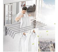 LHHL Stendibiancheria da Parete Richiudibile Stendino A Fisarmonica in Alluminio Retrattile Stendini Portasciugamani Extra Grande E Compatto (Color : Silver, Size : 40cm)