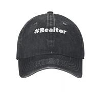 LHJHZDJC Agente immobiliare Hashtag, Real Estate Denim Cappello Traspirante Design Caps Uomo Berretto da Baseball Uomo