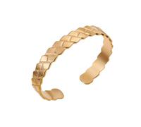 LHJHZDJC Bracciale placcato in acciaio inossidabile dal design cavo che non sbiadisce braccialetto regolabile femminile esagerato braccialetto di senso di fascia alta regalo per lei