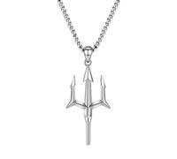 LHJHZDJC Collana con ciondolo a forma di arpione a forma di Tridente Poseidone, stile retrò, adatta per uomo, personalità, punk, trend, gioielli casual, congratulazioni, accessorio streetwear per