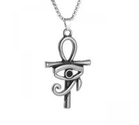 LHJHZDJC Collana con ciondolo a forma di croce con occhio di Horus e Ankh, da indossare tutti i giorni, per donne e uomini, amuleto portafortuna antico Egitto, gioiello di protezione, ottimo regalo