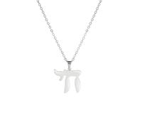 LHJHZDJC Collana con ciondolo a forma di lettera ebraica Chai, per uomo e donna, gioiello alla moda per uso quotidiano, collana con simbolo della vita, regalo di compleanno per lei