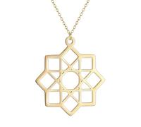 LHJHZDJC Collana con ciondolo a forma di stella con 8 punti, con ciondolo a forma di ottagramma, geometria sacra e mandala, gioiello regalo streetwear per uomini e donne, regalo casual