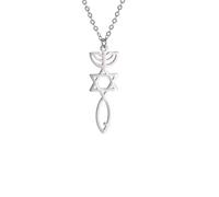 LHJHZDJC Collana con ciondolo a forma di stella di David Menorah, gioiello alla moda, gioiello alla moda per uomo e donna, gioiello alla moda con sigillo messianico, idea regalo per lei