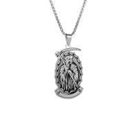 LHJHZDJC Collana con ciondolo a forma di teschio di morte santa e gotica, da uomo, da indossare tutti i giorni, stile punk, per Halloween, fantastico regalo per lei