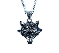 LHJHZDJC Collana con ciondolo a forma di testa di lupo, da uomo e da donna, da indossare tutti i giorni, gioiello con animali, ottimo regalo per lei