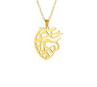 LHJHZDJC Collana con ciondolo anatomico a forma di cuore, da donna, colore oro, girocollo alla moda, biologia medica, gioielli, regalo streetwear, accessorio per uomo e donna, regalo casual