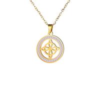 LHJHZDJC Collana con ciondolo rotondo con zircone trasparente, gioiello alla moda, per uomo e donna, gioiello alla moda, regalo di compleanno per lei