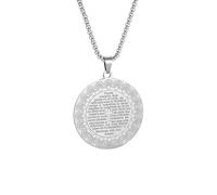 LHJHZDJC Collana da uomo, con ciondolo a forma di croce con versi della Bibbia cristiana, da uomo e da donna, alla moda, con preghiera religiosa, amuleto, regalo ideale per lei, ciondolo in acciaio