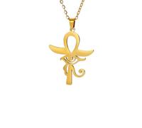 LHJHZDJC Collana da uomo e donna, da indossare tutti i giorni, alla moda, con occhio di Horus Ra Ankh, collana con croce egiziana, protezione egiziana, gioielli per gli occhi per donne e uomini