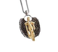 LHJHZDJC Collana da uomo e donna, gioiello alla moda Athena retrò con ciondolo transfrontaliero europeo e americano, collana vergine luce salvezza ali d'angelo dea grande regalo per lei