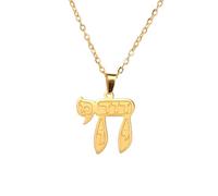 LHJHZDJC Collana da uomo e donna, gioiello alla moda ebraico Chai, collana da donna classica ebraica con segno della vita, lettera Chai, gioiello ebraico, ottimo regalo per lei