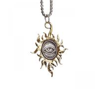 LHJHZDJC Collana da uomo e donna, gioiello alla moda vintage, con occhio che vede sole, dio dio e sole, collana per uomini e donne, per feste rock, amuleto alla moda, ottimo regalo per lei