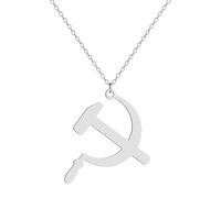 LHJHZDJC Collana da uomo, gioielli con ciondolo a forma di falce e martello per donne e ragazze con ciondolo a forma di falce con ciondolo in acciaio inossidabile