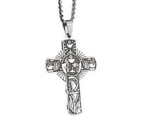 LHJHZDJC Collana da uomo, squisita collana con ciondolo a forma di croce eucaristica cristiana, per uomini e donne, cattolico spirito santo chiesa, il miglior regalo per lei