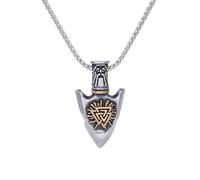 LHJHZDJC Collana da uomo Totem con punta di freccia e punta di lancia, alla moda, vintage, amuleto, accessorio streetwear per uomo e donna, regalo casual