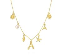 LHJHZDJC Collana girocollo per uomo e donna, da indossare tutti i giorni, alla moda, color oro, con ciondolo a forma di lettera dell'alfabeto, collana da donna, conchiglia, stella marina, lettera