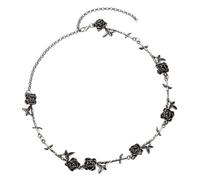 LHJHZDJC Collana Moda Vintage personalità Filo spinato Cuore Ciondolo Collana per Le Donne Punk Nero Spinoso Rosa Girocollo Catena Y2K Gioielli Goth Gioielli Regali
