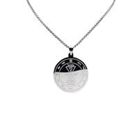 LHJHZDJC Collana per uomo donna moda Sterling catena collana terzo pentacolo di Venere Talismano per amore chiave di Salomone amuleto gioielli quotidiano regalo casual