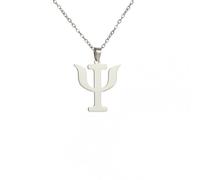LHJHZDJC Collana per uomo donna simbolo Psi collana girocollo moda donna lettera greca psicologia psichiatria segno medico gioielli regalo quotidiano casual regalo