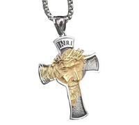 LHJHZDJC Collana vintage alla moda con ciondolo a forma di croce da uomo e ragazzo, collana a catena, amuleto, accessorio streetwear per uomo e donna, regalo casual