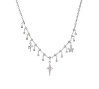 LHJHZDJC Moda Chic Croce Cristallo Zircone Pendente Nappa Collana per Donne Ragazze Clavicola Accessori Estetico y2k Gioielli Streetwear Accessorio per Uomo Donna Regalo Casual