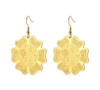 LHJHZDJC Orecchini da donna da indossare tutti i giorni, gioielli alla moda per le donne Corano Dio arabo a forma di petalo orecchini a goccia gioielli Eid Ramadan ottimo regalo per lei lui