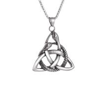 LHJHZDJC Ouroboros Trinity - Collana classica alla moda vintage con nodo celtico nordico, amuleto, per uomini e donne, accessorio streetwear per uomo e donna, regalo casual