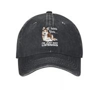 LHJHZDJC Siberiano, Ti Sento... Non Ascoltare, Halloween Natale, Gli Amanti dei Cani Demin cap Outdoor Adventures Golf Hat Baseball cap