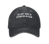 LHJHZDJC Sono Qui Solo per stabilire Un Cappello in Denim Umorismo Sarcastico Durevole per Tutte Le Stagioni Cappelli da Uomo Berretto da Baseball da Uomo