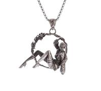 LHJHZDJC Squisita collana con ciondolo a forma di vite e rosa con anello da dea di danza, da donna, accessorio streetwear per uomini e donne, regalo casual