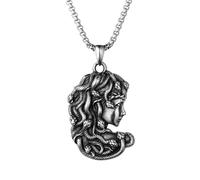 LHJHZDJC Unisex moda serpente capelli Medusa mito greco amuleto uomo collane ciondolo catena gioielli donna accessori vintage streetwear accessorio per uomo donna regalo casual