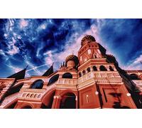 LHJOYSP puzzle in legno 1000 pezzi Cielo della città Cattedrale di Mosca Tempio Cattedrale di San Basilio Russia 75x50cm