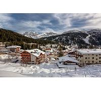 LHJOYSP puzzle per bambini 1000 pezzi Città Inverno Neve Alpi Italia Madonna di Campiglio Trentino Trento 75x50cm