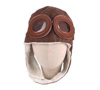 LHKJ 1 Pezzi Cappello da Aviatore per Bambini,Cappello del Bambino Berretto Beanie,Caldo e Confortevole,Dotato di Occhiali,Marrone