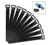 LHKJ 10 Pezzi Fascette Cavi,Riutilizzabili Fascette Serracavo,30cm x 2.5cm,Nero