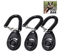 LHKJ 3 pezzi Clicker per Cani,Clicker Professionale con Bracciale a Molla per Educazione Cani, Nero